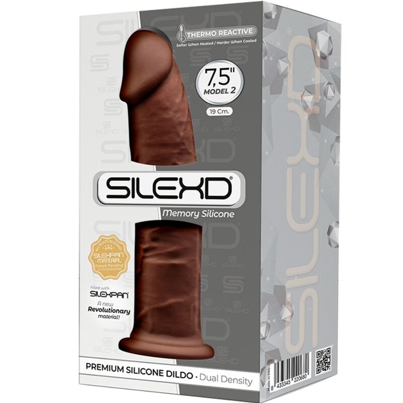 SILEXD MODELO 2 PeNIS REALiSTICO PREMIUM SILEXPAN SILICONE MARROM 19 CM