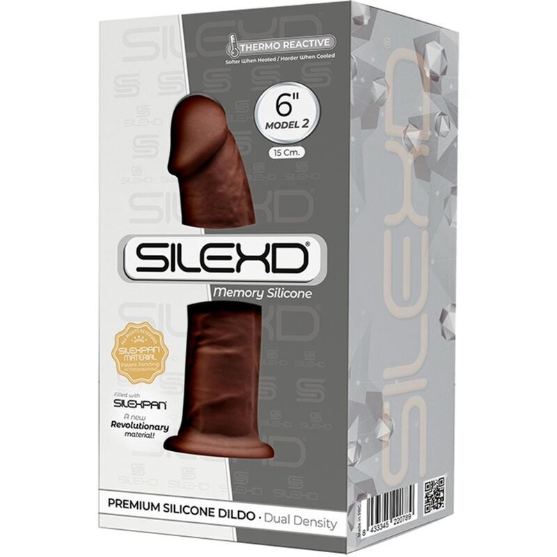 SILEXD MODELO 2 PeNIS REALiSTICO PREMIUM SILEXPAN SILICONE MARROM 15 CM