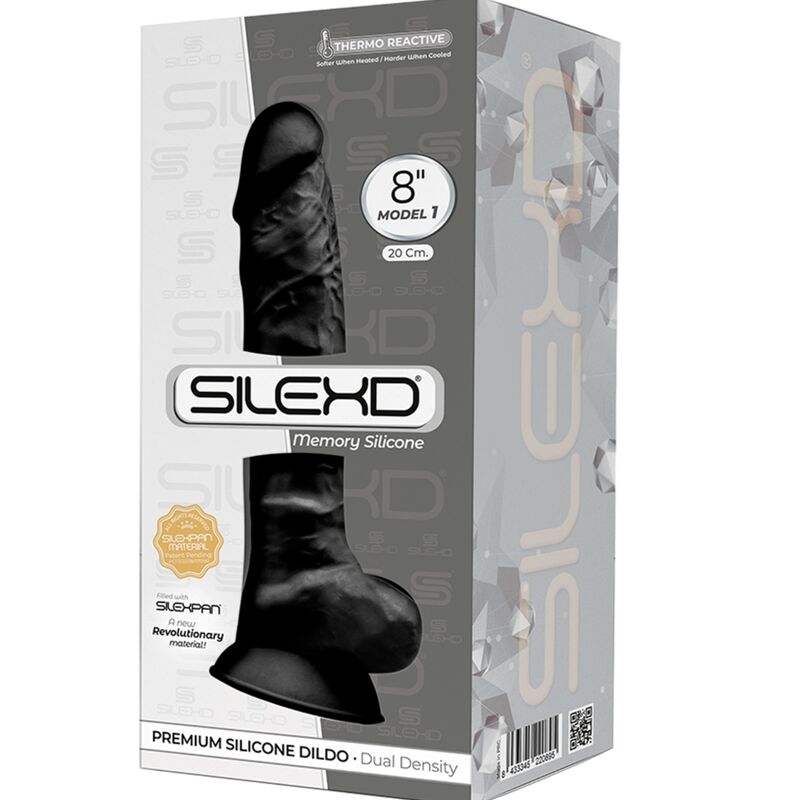 SILEXD MODELO 1 PeNIS REALiSTICO PREMIUM SILEXPAN SILICONE PRETO 20 CM