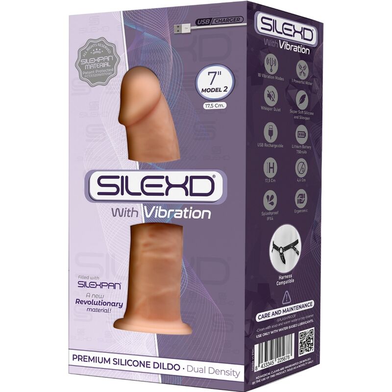 SILEXD MODELO 1 VIBRADOR DE PeNIS REALiSTICO SILICONE PREMIUM SILEXPAN 175 CM