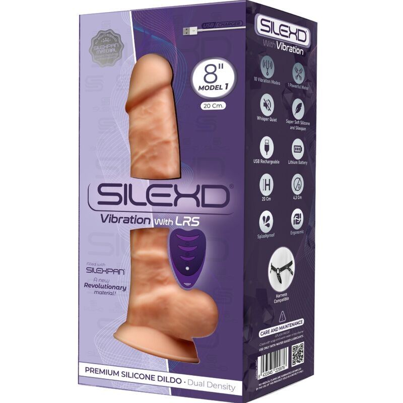 SILEXD MODELO 1 VIBRADOR DE PeNIS REALiSTICO SILICONE PREMIUM SILEXPAN CONTROLE REMOTO 20 CM