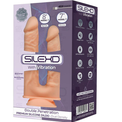 SILEXD MODELO 1 VIBRADOR DE PeNIS REALISTA DUPLA PENETRAyaO PREMIUM SILEXPAN SILICONE 175 195 CM