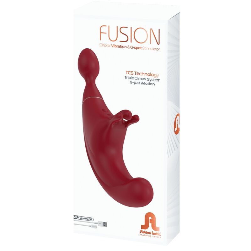 ADRIEN LASTIC FUSION ESTIMULADOR DE CLIToRIS TRIPLO G SPOT VERMELHO