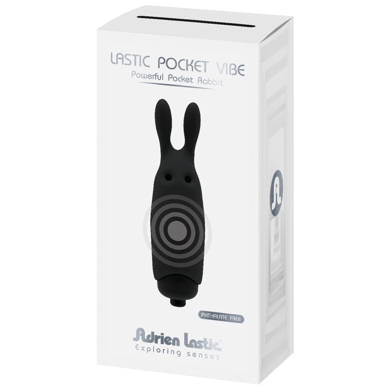 ADRIEN LASTIC VIBRADOR COELHO PRETO DE BOLSO LASTIC