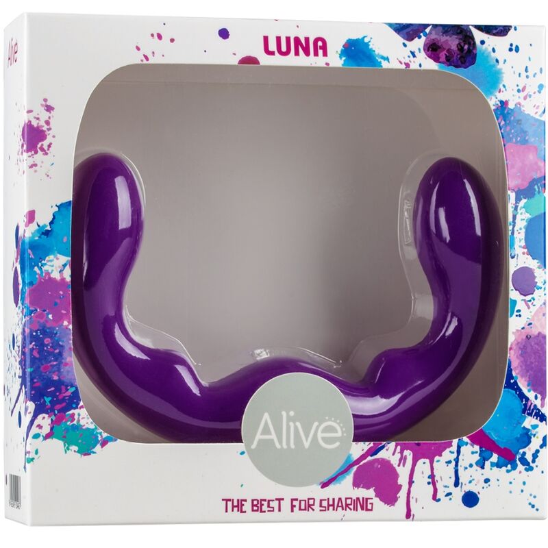 ALIVE LUNA DILDO DUPLA PENETRAyaO VIOLETA SILICONE 25 CM