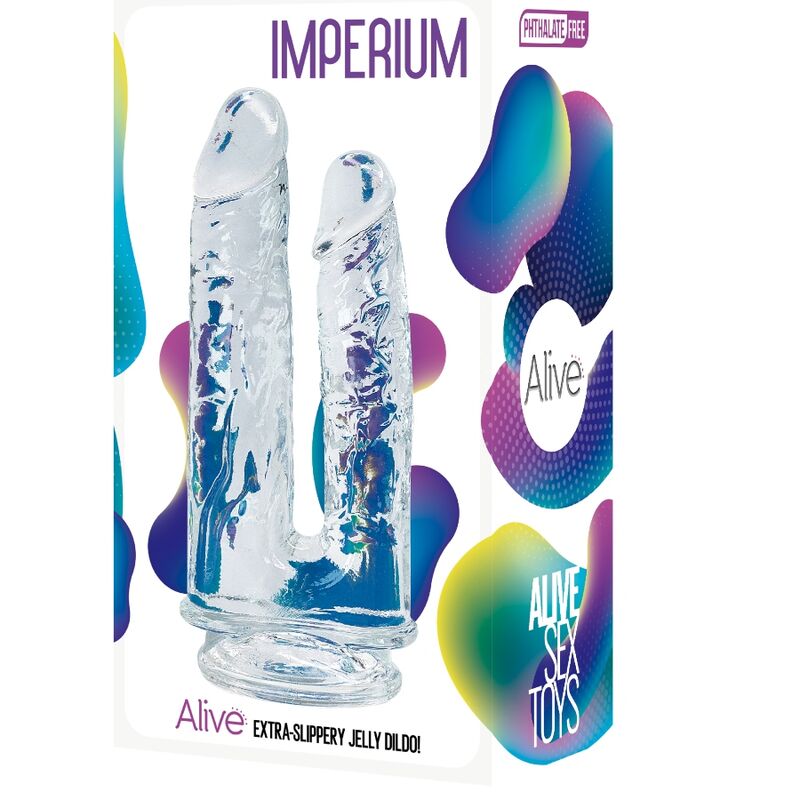 ALIVE IMPERIUM DUPLO PeNIS REALISTA TRANSPARENTE 12 14 CM