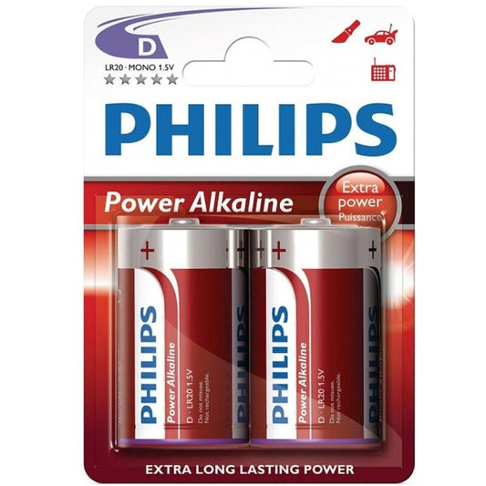 PHILIPS POWER ALKALINE PILA D LR20 BLISTER 2