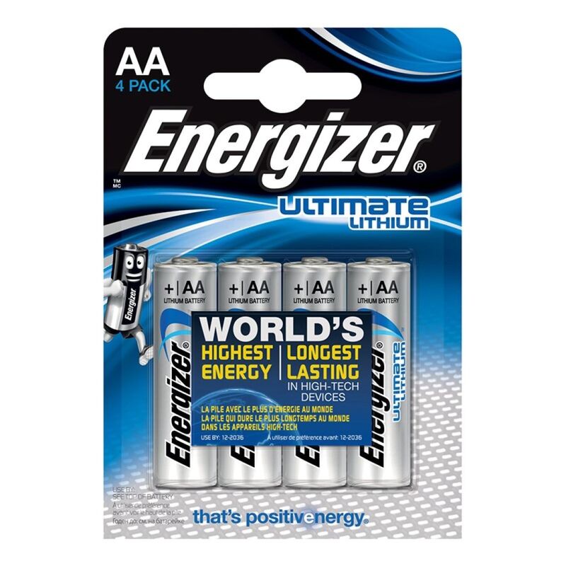 ENERGIZADOR ULTIMATE LITHIUM LITHIUM BATTERY AA L91 LR6 15V BLISTER 4