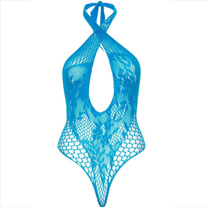 LEG AVENUE TEDDY HALTER COM RENDA AZUL