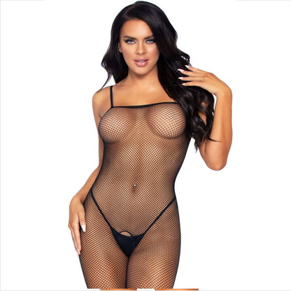 LEG AVENUE BODYSTOCKING FISHNET COM ABERTURA