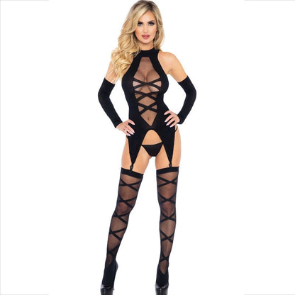 LEG AVENUE CONJUNTO 3 PEyAS CORPO MEIAS MANGAS