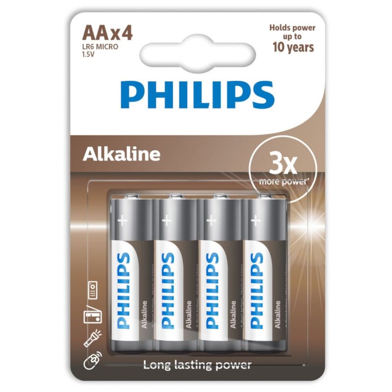 PHILIPS ALKALINE PILA AA LR6 BLISTER4