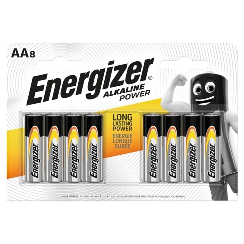 ENERGIZADOR POTeNCIA BATERIA ALCALINA AA LR6 8 UNIDADE