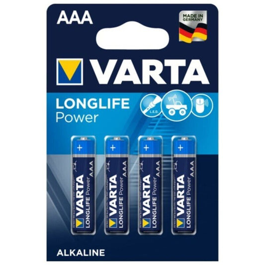 BATERIA ALCALINA DE POTeNCIA VARTA LONGLIFE AAA LR03 4 UNIDADE