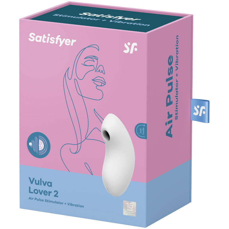 ESTIMULADOR E VIBRADOR DE PULSO DE AR SATISFYER VULVA LOVER 2 BRANCO