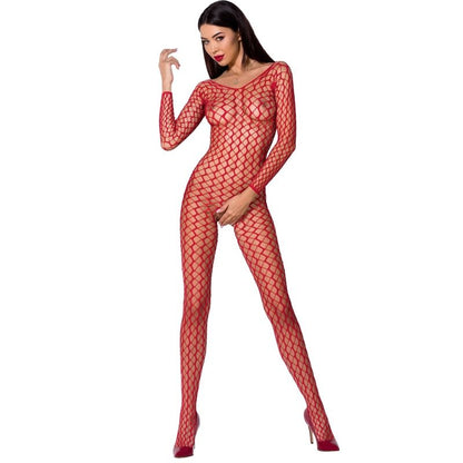 PASSION WOMAN BS068 BODYSTOCKING RED ONE SIZE