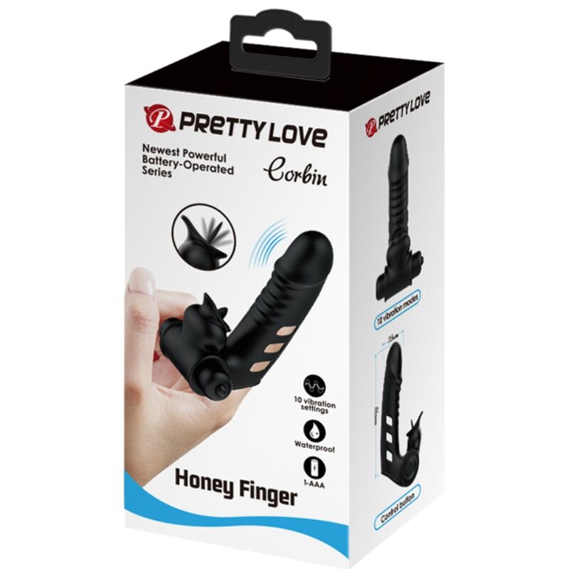 PRETTY LOVE CAPA DE DEDO VIBRADOR PRETO CORBIN