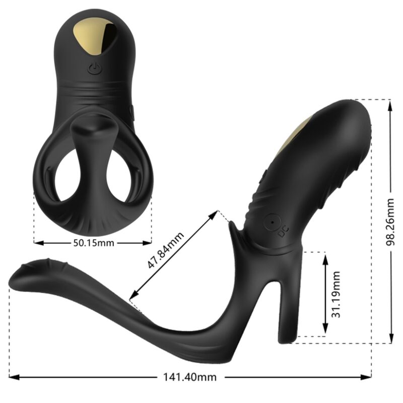 ARMONY JOY JUMPER ANILLO VIBRADOR PAREJAS PLUG ANAL CONTROL REMOTO NEGRO