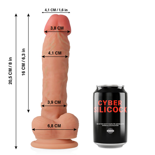 CYBERSILICOCK ULTRA REALISTA MACIO LiQUIDO SILICONE DONG 205 CM