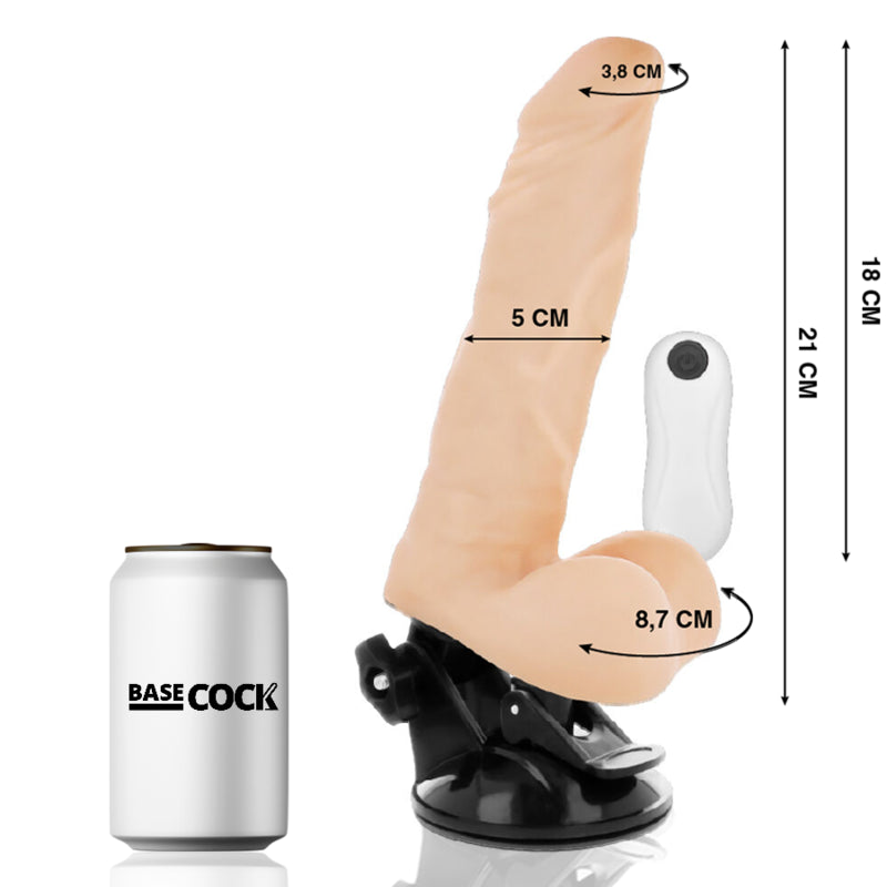 BASECOCK VIBRADOR ARTICULaVEL CONTROLE REMOTO NATURAL 21 CM