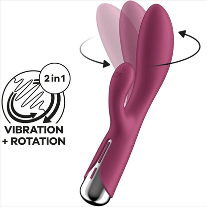 SATISFYER COELHO GIRAToRIO 1 CLIToRIS E ESTIMULAO DE PONTO G VERMELHO