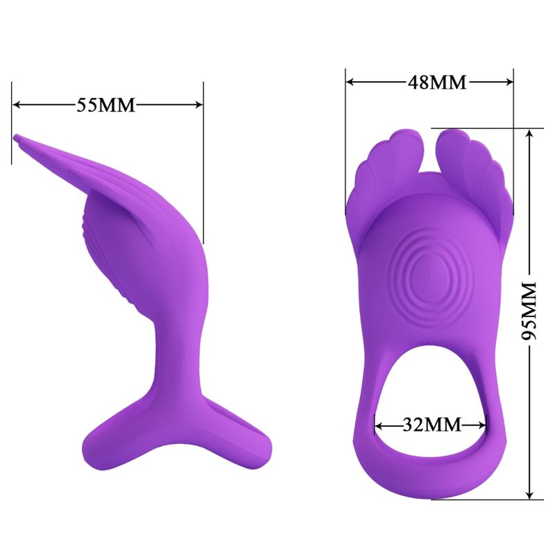 PRETTY LOVE ANEL PARA PeNIS VIBRANTE 7 VIBRAoES SILICONE ROXO