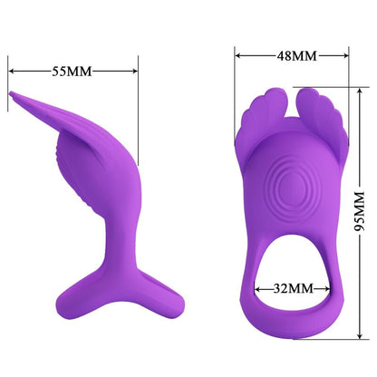 PRETTY LOVE ANEL PARA PeNIS VIBRANTE 7 VIBRAoES SILICONE ROXO