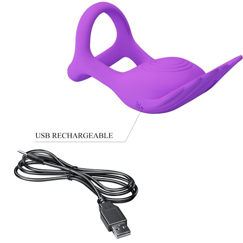 PRETTY LOVE ANEL PARA PeNIS VIBRANTE 7 VIBRAoES SILICONE ROXO