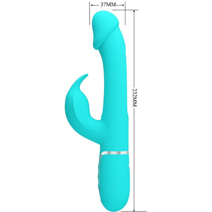 PRETTY LOVE VIBRADOR COELHO DEJON 3 EM 1 MULTIFUNO AQUA VERDE