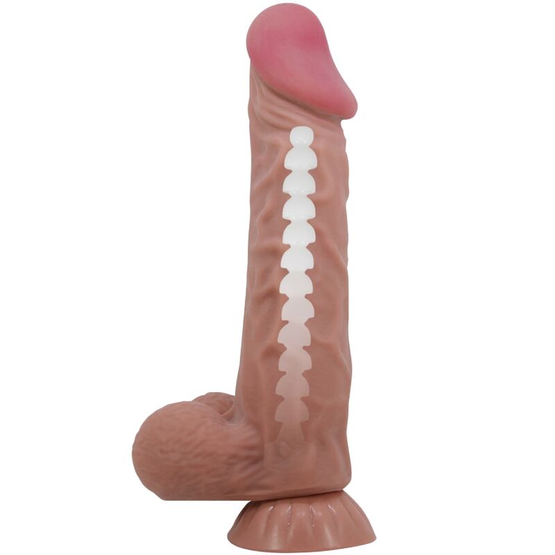 PRETTY LOVE SeRIE SLIDING SKIN DILDO REALiSTICO COM VENTOSA DESLIZANTE PELE MARROM 24 CM