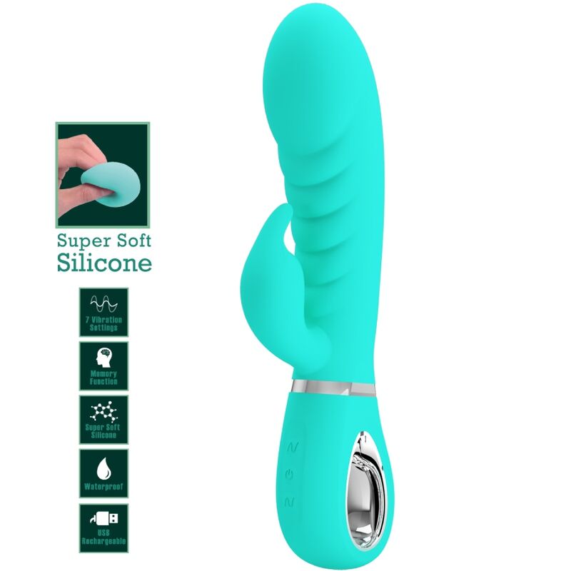 PRETTY LOVE VIBRADOR PRESCOTT MULTIFUNoES G SPOT AQUA VERDE