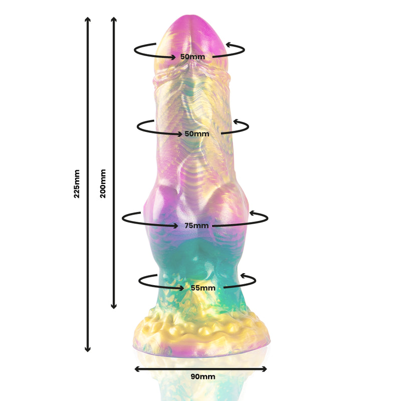 EPIC IRIS DILDO COM TESTiCULOS DE PRAZER ARCO iRIS