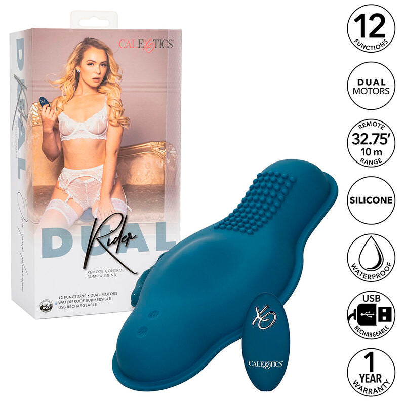 CALIFORNIA EXOTICS RIDER MASSAGER DUPLO MOTOR CONTROLE REMOTO AZUL