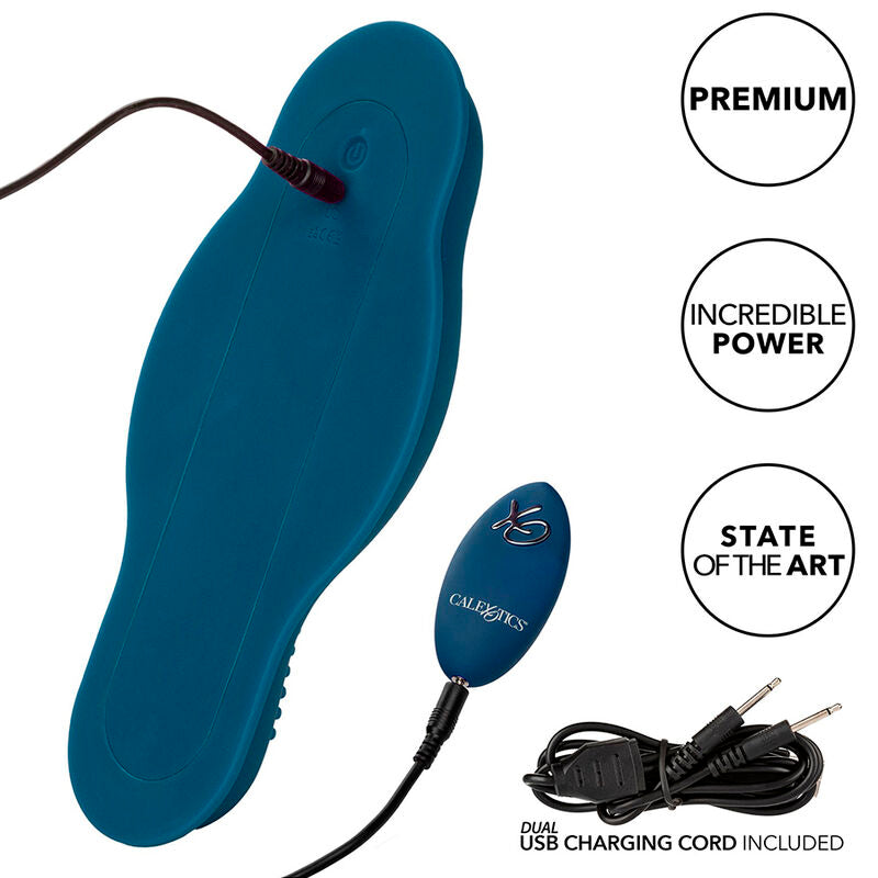 CALIFORNIA EXOTICS RIDER MASSAGER DUPLO MOTOR CONTROLE REMOTO AZUL