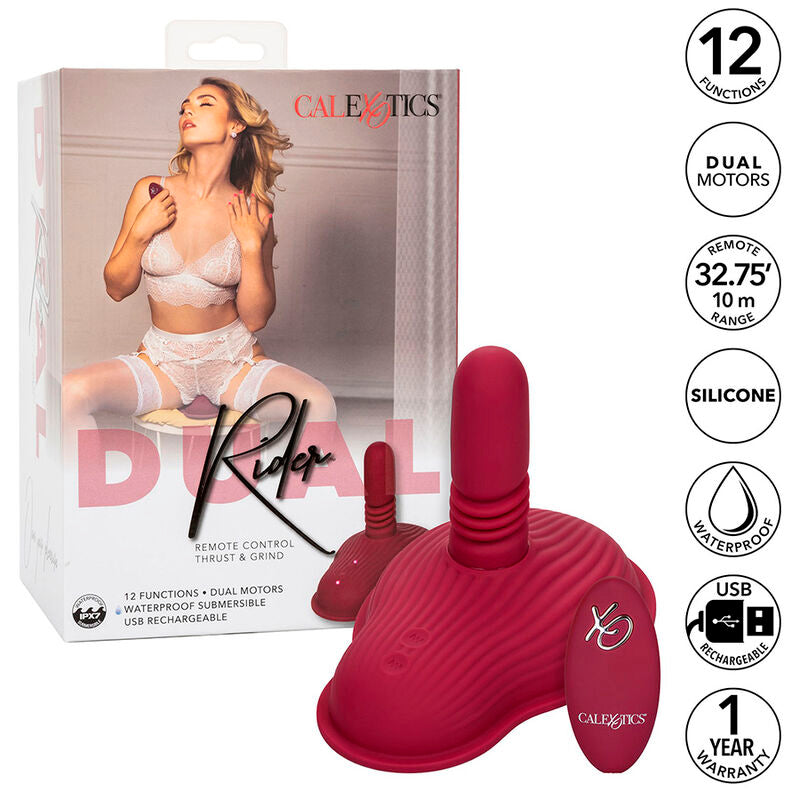 CALIFORNIA EXOTICS RIDER MASSAGER DUPLO MOTOR CONTROLE REMOTO VERMELHO