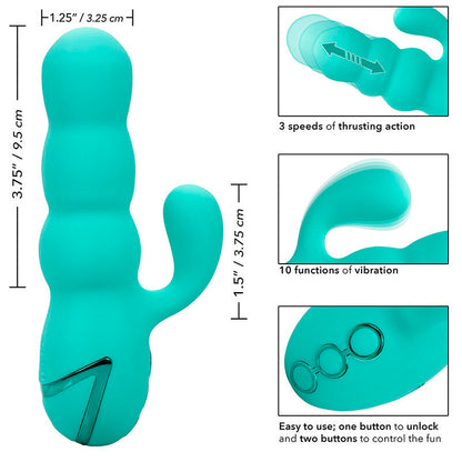 CALIFORNIA EXOTICS VIBRADOR DEL MAR DIVA RABBIR AQUA GREEN POR CALIFORNIA DREAMING