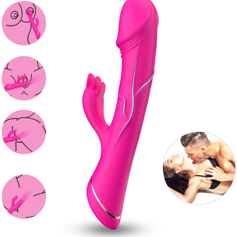 ARMONY DILDO VIBRADOR COELHO SILICONE FuCSIA