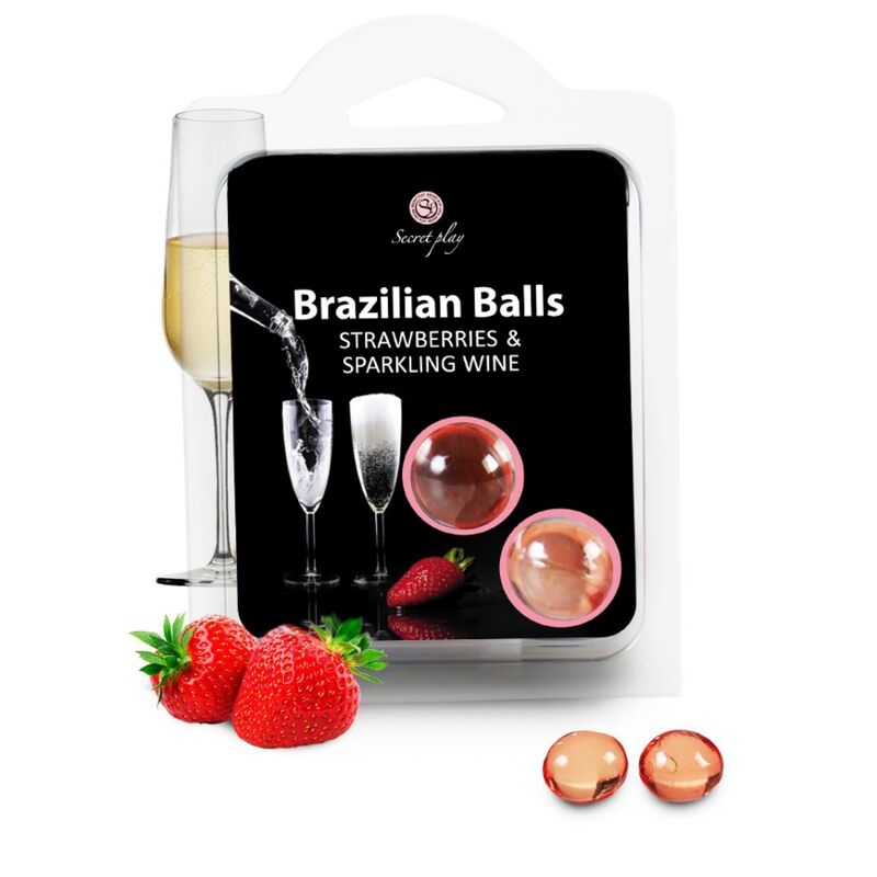 CONJUNTO DE BOLAS BRASILEIRAS SECRETPLAY MORANGO E CHAMPANHE