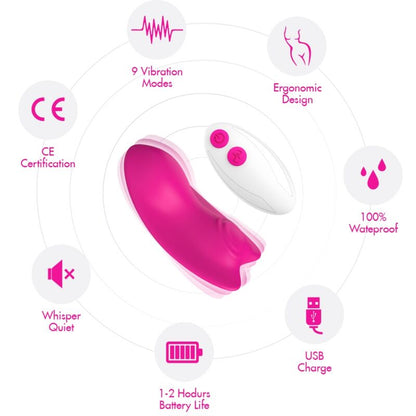 ARMONY CALyA VIBRADORA BUTTERFLY WEARABLE CONTROLE REMOTO ROSA