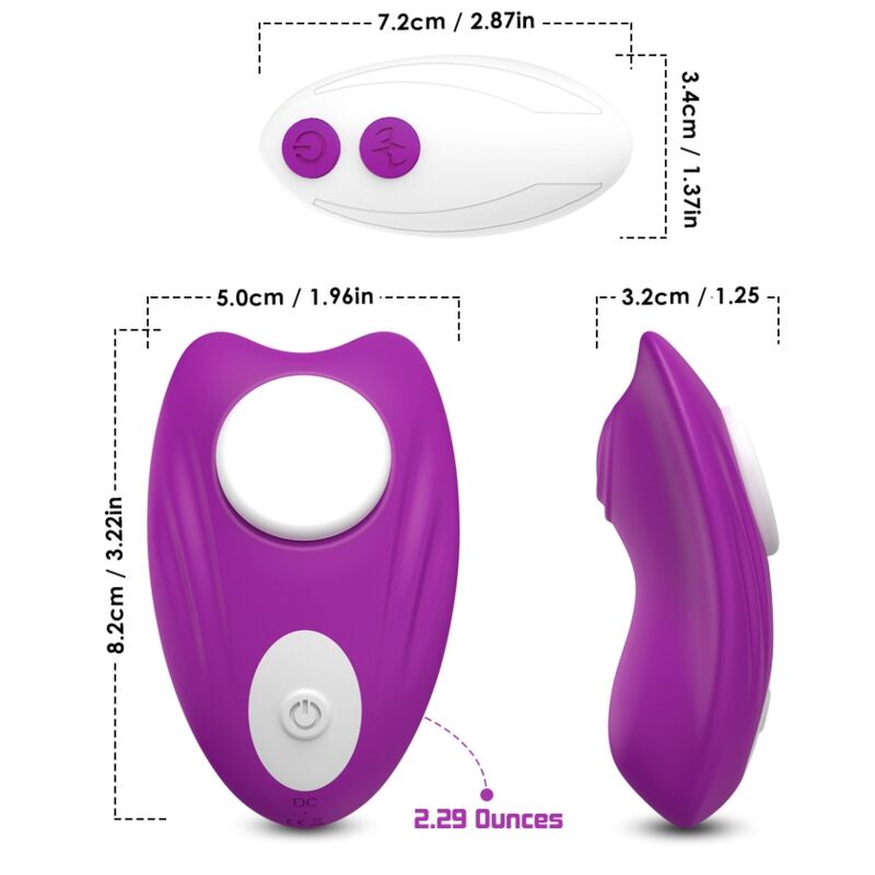 ARMONY CALyA VIBRADORA BUTTERFLY WEARABLE CONTROLE REMOTO ROXO