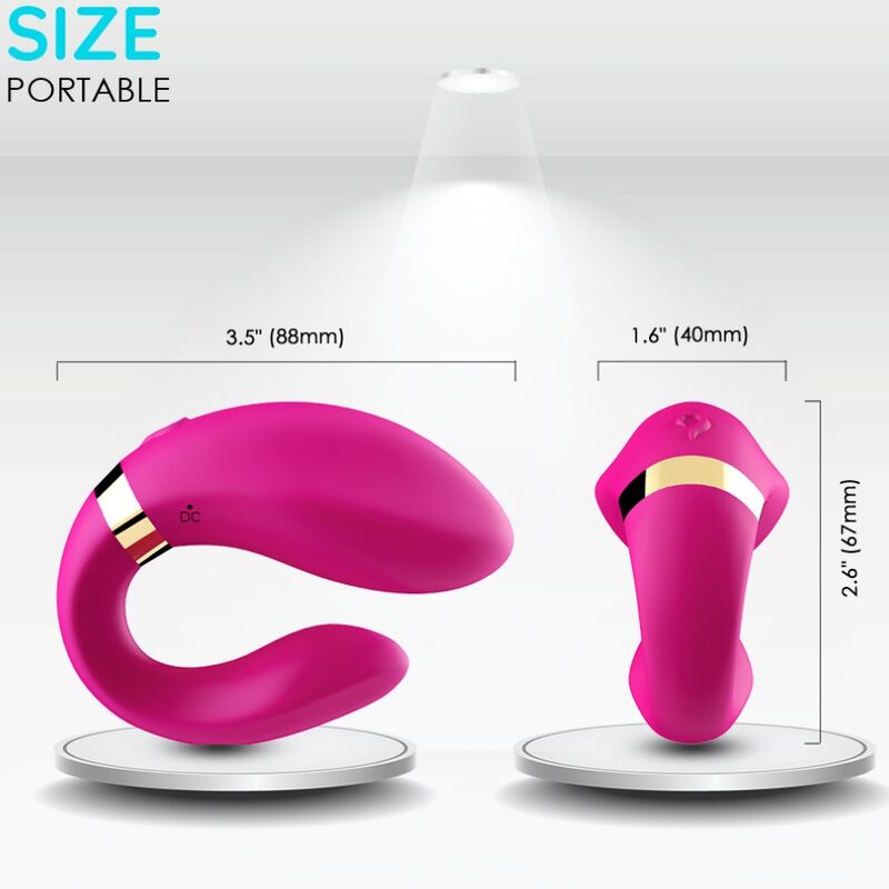 ARMONY VIBRADOR CRESCENTE PARA CASAIS CONTROLE REMOTO FuCSIA