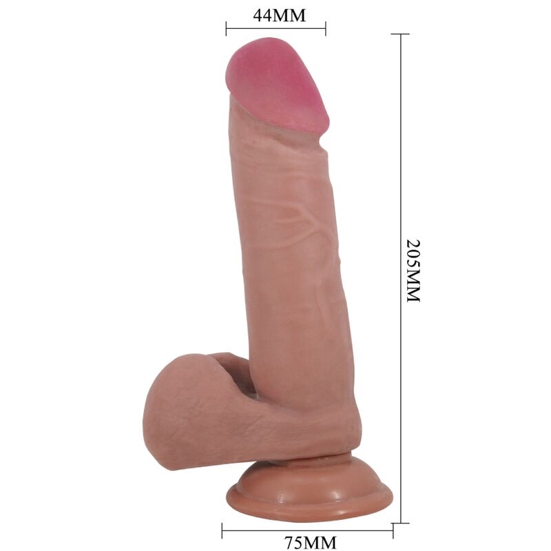 PRETTY LOVE SeRIE SLIDING SKIN DILDO REALiSTICO COM VENTOSA DESLIZANTE PELE CARNE 205 CM