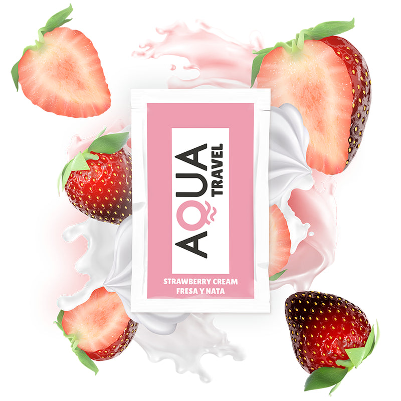 LUBRIFICANTE a BASE DE aGUA DE CREME DE MORANGO AQUA TRAVEL 6 ML