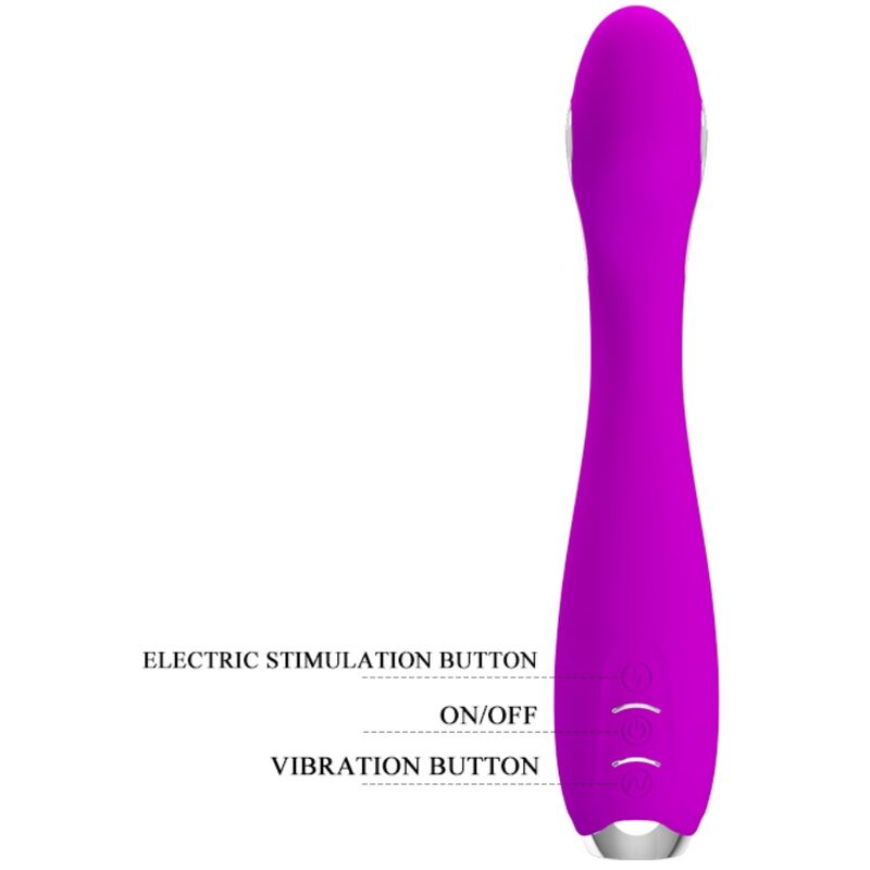 PRETTY LOVE VIBRADOR DE ELETROCHOQUE RECARREGVEL HECTOR ROXO IMPERMEVEL