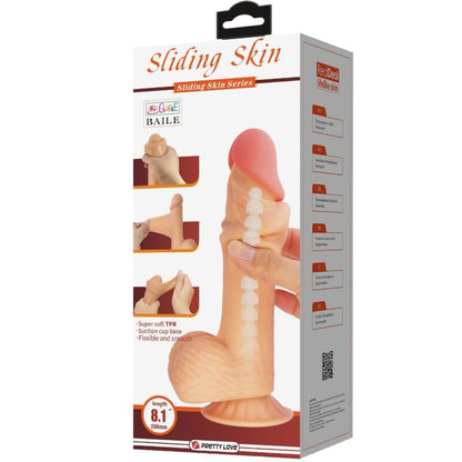 PRETTY LOVE SeRIE SLIDING SKIN DILDO REALiSTICO COM VENTOSA DESLIZANTE PELE 206 CM