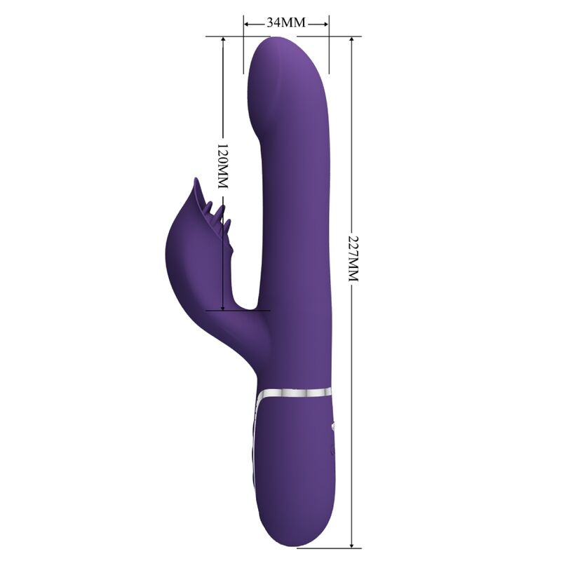 PRETTY LOVE ZALIN VIBRADOR DE COELHO PeROLAS 4 EM 1 ROXO