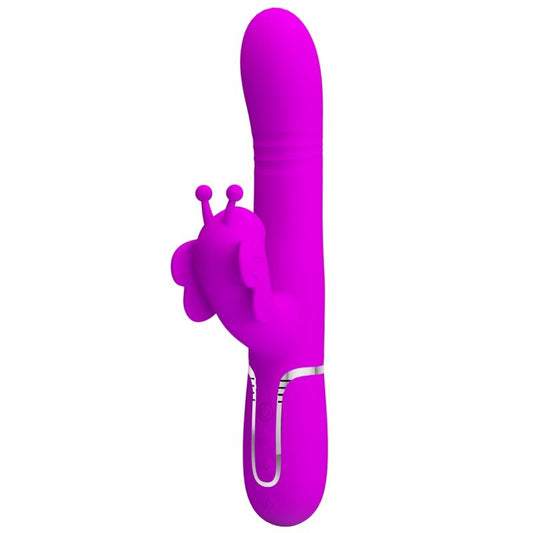 PRETTY LOVE VIBRADOR COELHO MULTIFUNyoES 4 EM 1 BORBOLETE FuCSIA