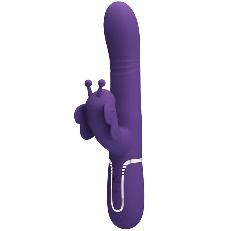 PRETTY LOVE VIBRADOR COELHO MULTIFUNyoES 4 EM 1 BORBOLETA ROXO