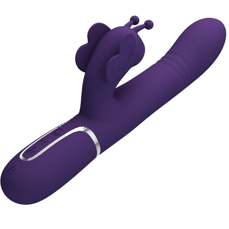 PRETTY LOVE VIBRADOR COELHO MULTIFUNyoES 4 EM 1 BORBOLETA ROXO