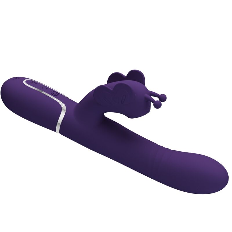 PRETTY LOVE VIBRADOR COELHO MULTIFUNyoES 4 EM 1 BORBOLETA ROXO